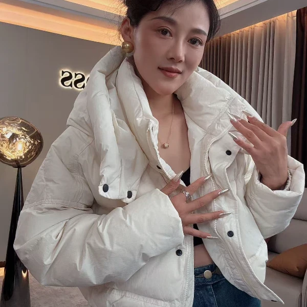 【耿老板6119#Y】港风时尚连帽精致短款面包服安心羽绒服