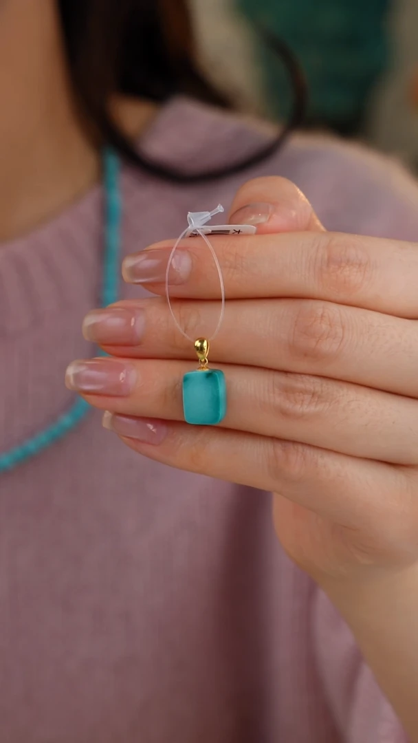 【闪购商品】绿松石吊坠(不含链)18K金镶嵌1