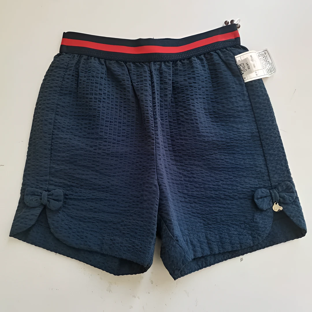 PAW女宝夏季短裤休闲裤藏青色薄款时尚儿童舒适简约四角裤（9021）