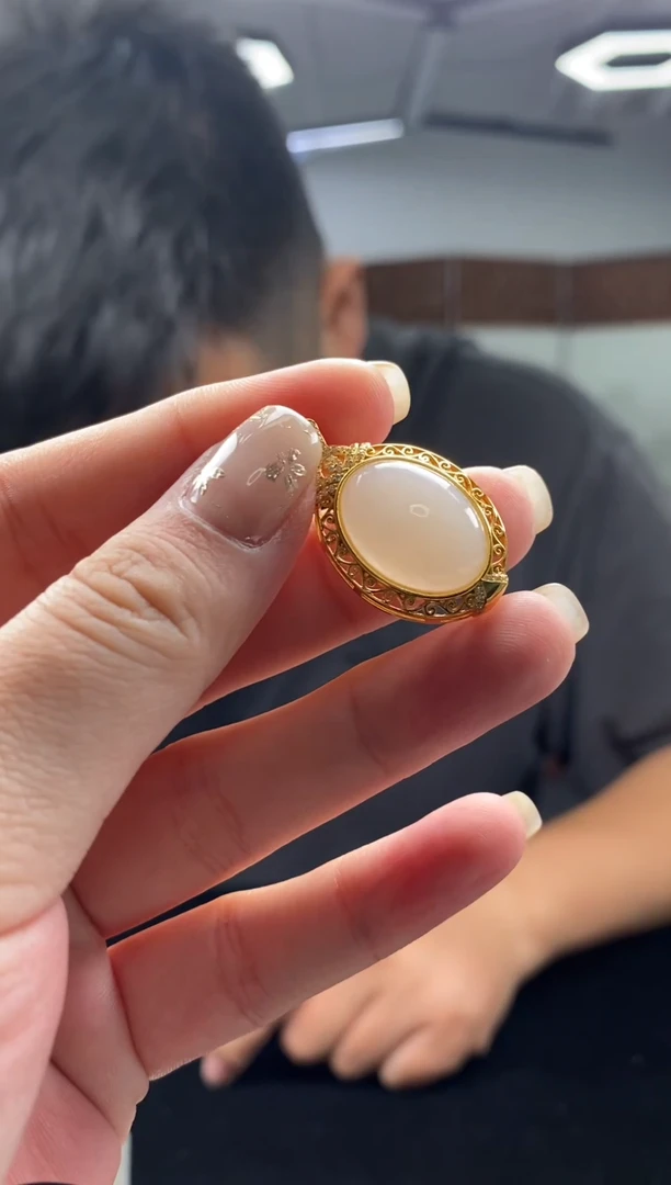和田玉银S925镶嵌吊坠(不含链)吊坠