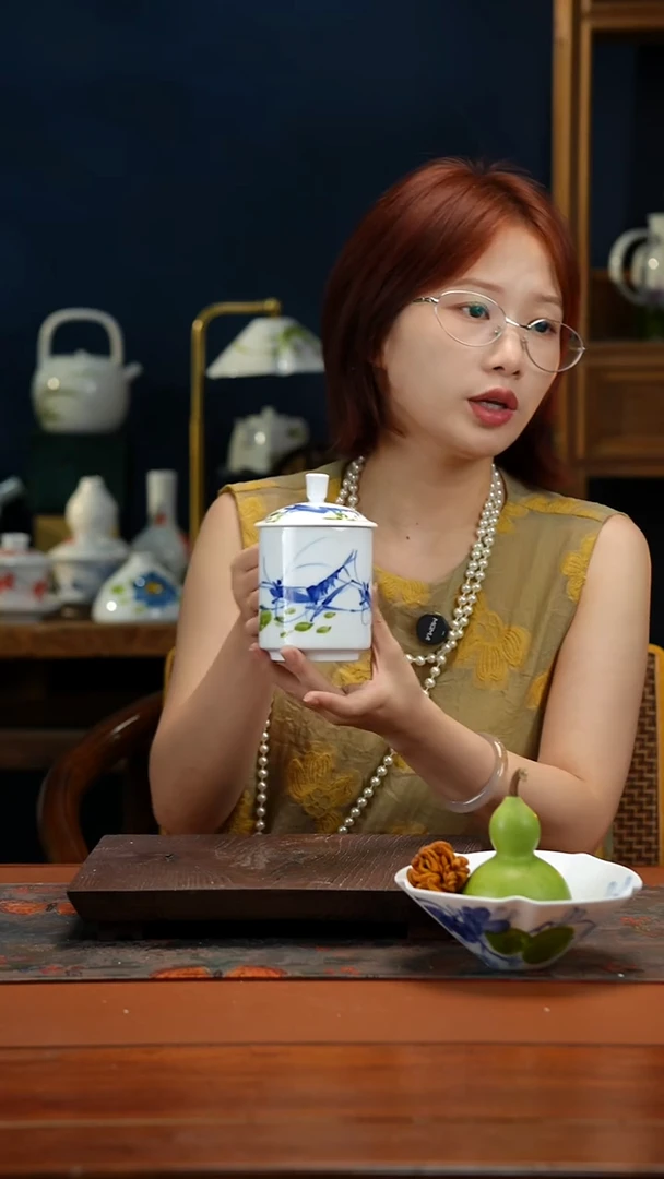 陶瓷景德镇釉中彩餐具领导杯400cc