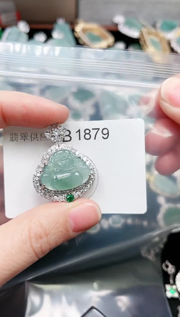 【闪购商品】翡翠颈饰未镶嵌赠皮绳1879