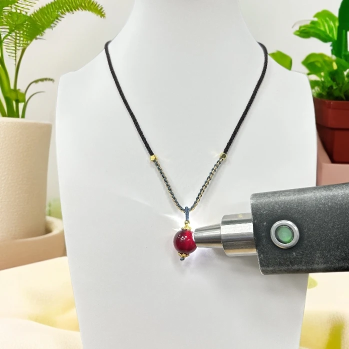 尺寸约16mm黑金血离子单珠吊坠天然玛瑙玉石