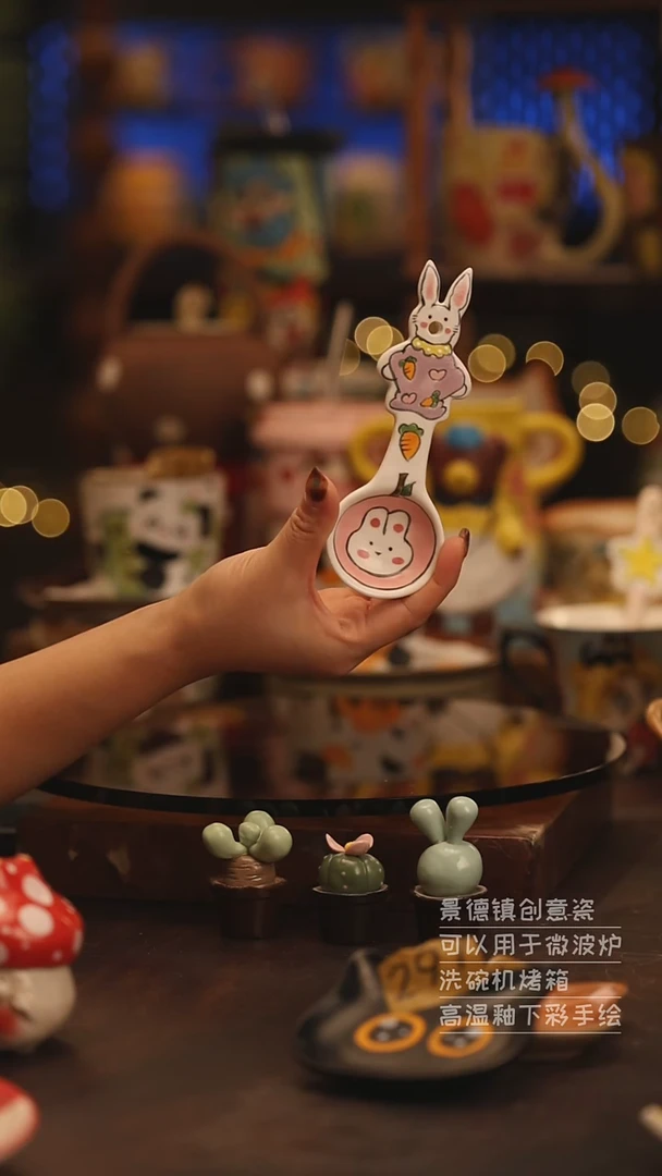 陶瓷景德镇可爱陶瓷釉下彩绘设计师款