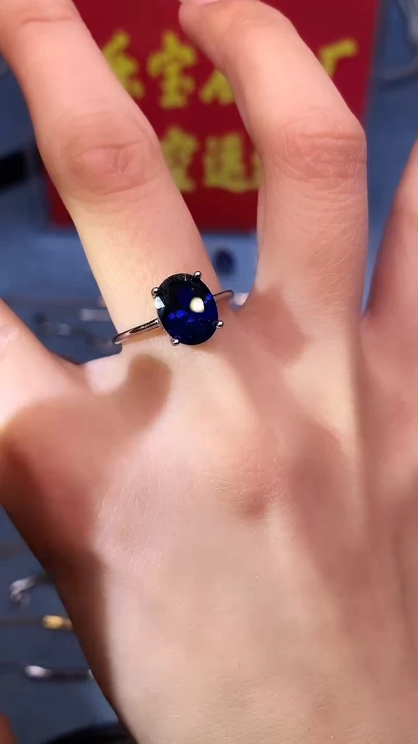 【闪购商品】蓝宝石戒指银S925镶嵌1111