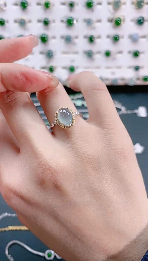 【闪购商品】翡翠戒指银S925镶嵌天然翡翠