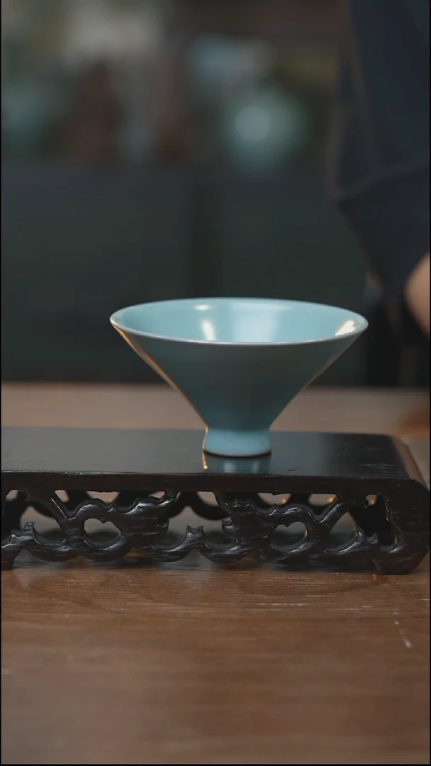 斗笠杯 汝瓷 （张亚格）（天青）