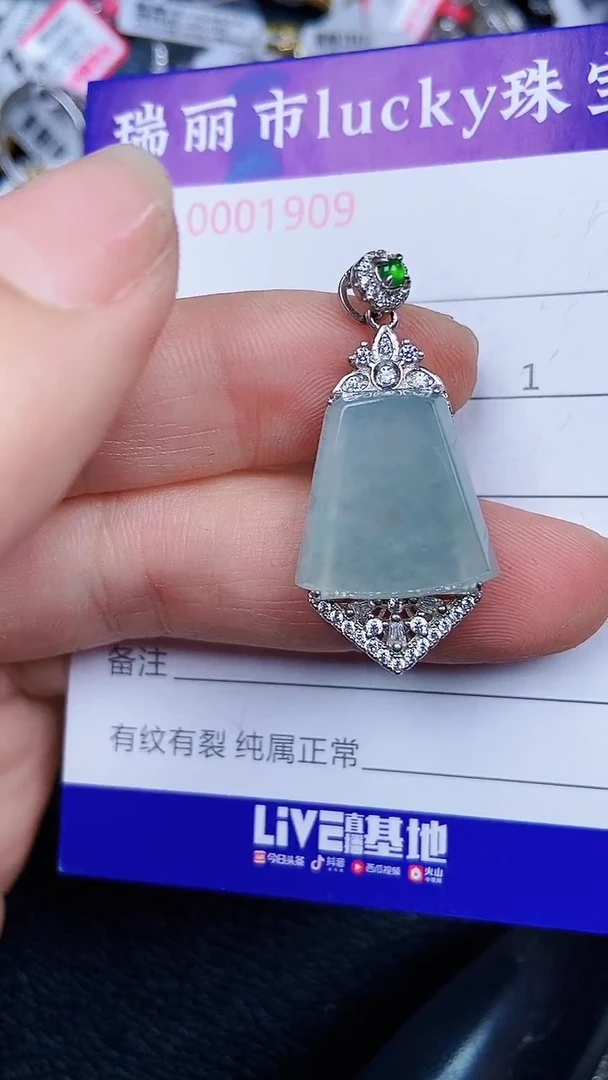 颈饰银S925镶嵌翡翠14909