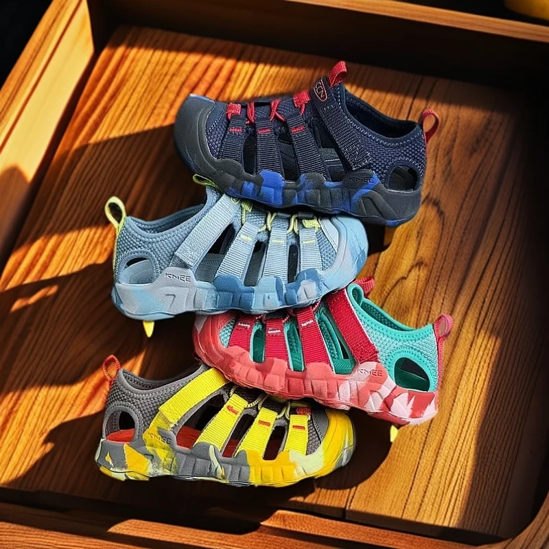 2025新款夏季男女童户外休闲露营涉水速干防撞包头溯溪沙滩鞋童凉