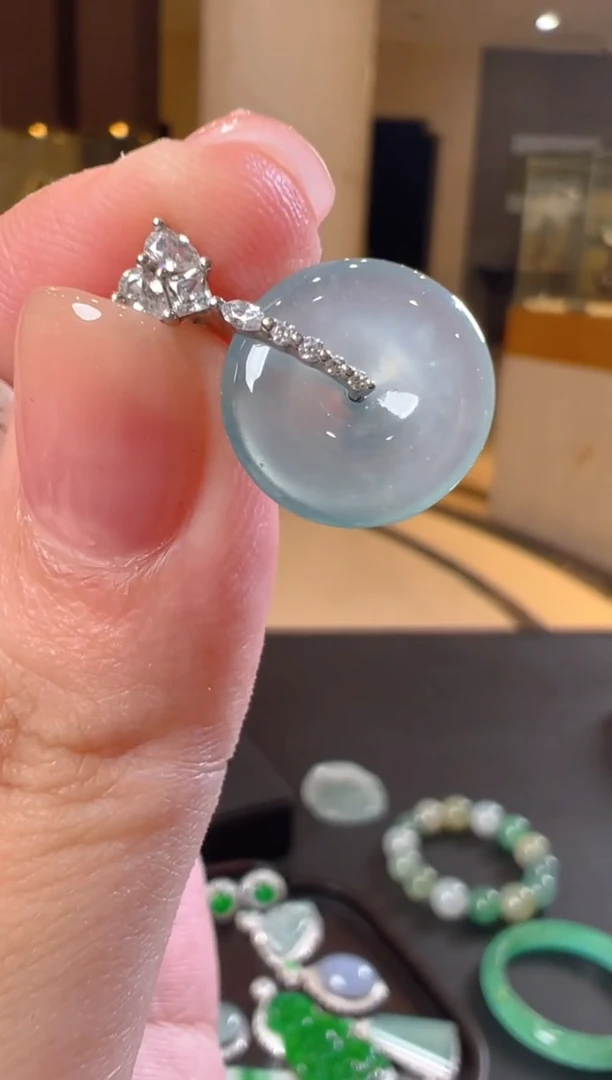 翡翠银S925镶嵌吊坠(不含链)天然A货翡翠JJ06多样性发一