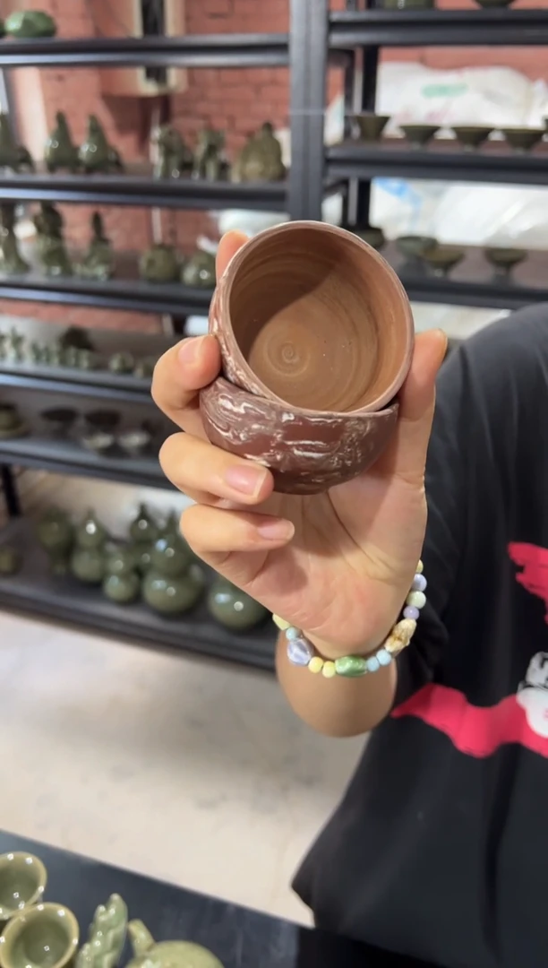 耀州窑陈炉紫砂觉胎杯一对