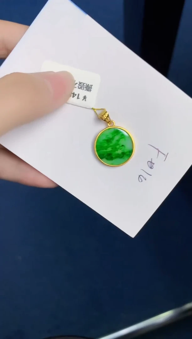翡翠银S925镶嵌颈饰天然翡翠緬甸A貨