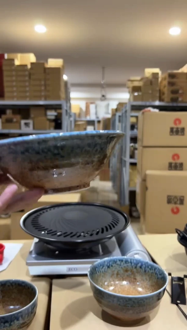 陶瓷美浓烧青炎　平丼【K15215】