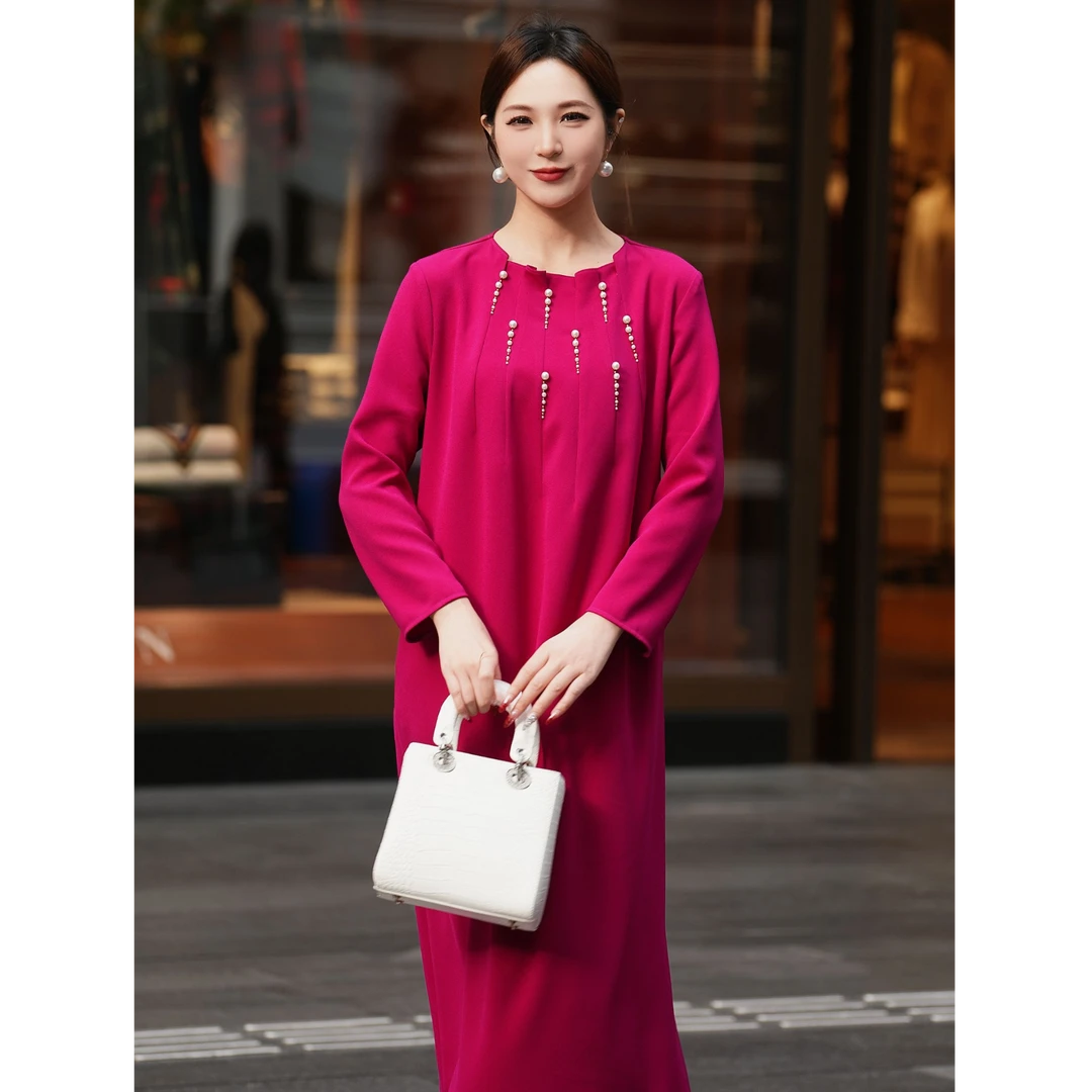 【七景超级太太】2025新款优雅高贵感春季简约连衣裙SL25017