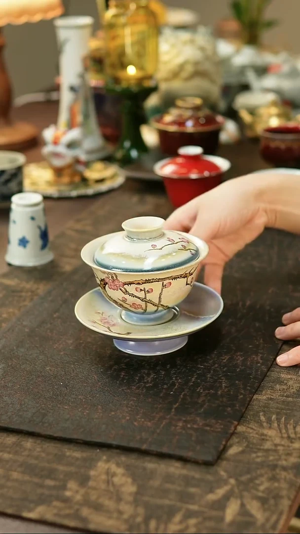 景德镇陶瓷杯碗柴烧多人