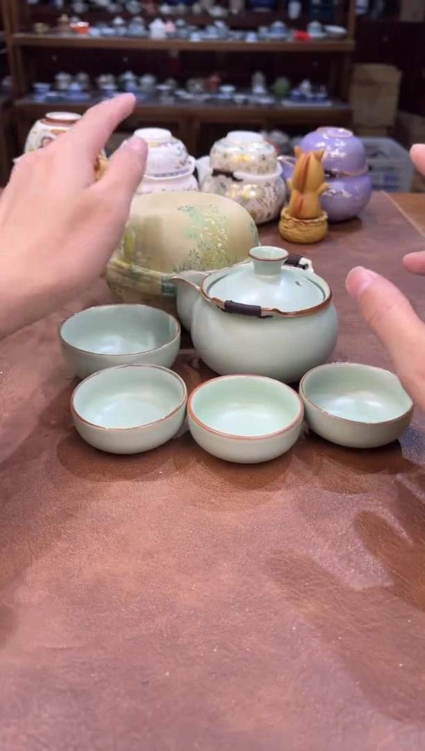 真的很便宜会开片的旅行茶具