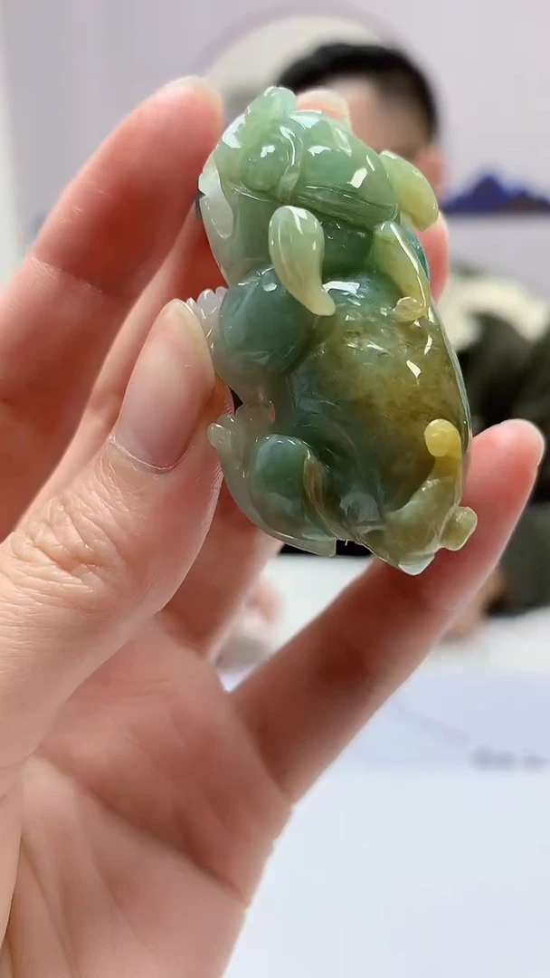 【闪购商品】定制翡翠未镶嵌5152zm-毛货挂件貔貅25