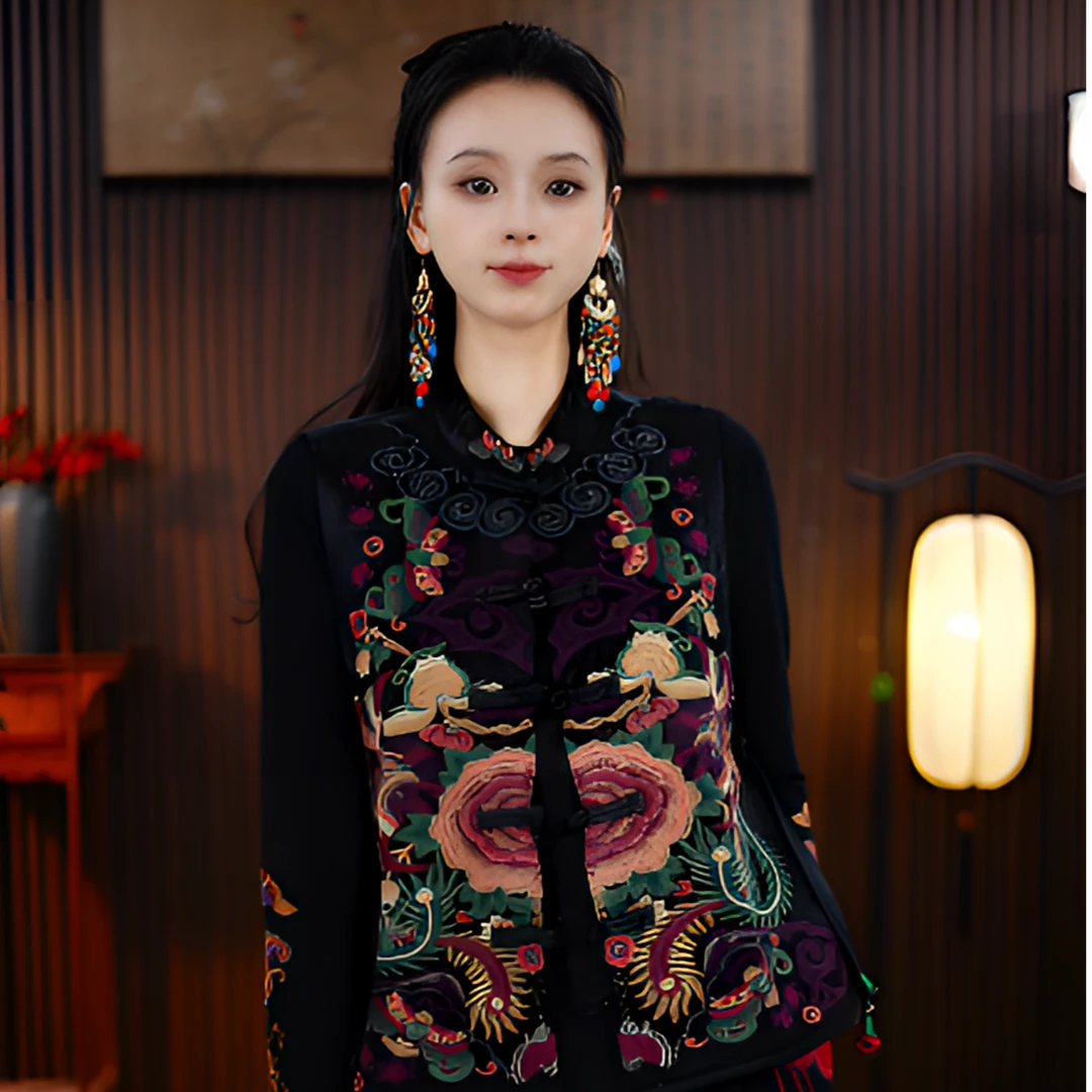 【朝花】小雪新中式国风妈妈装朝花多彩马夹