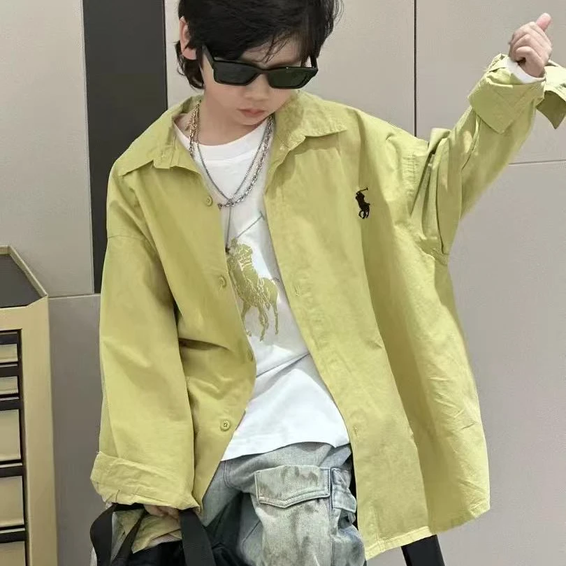 儿童春季新款衬衫春款上衣韩版春装薄款中大童长袖休闲洋气衬衣潮