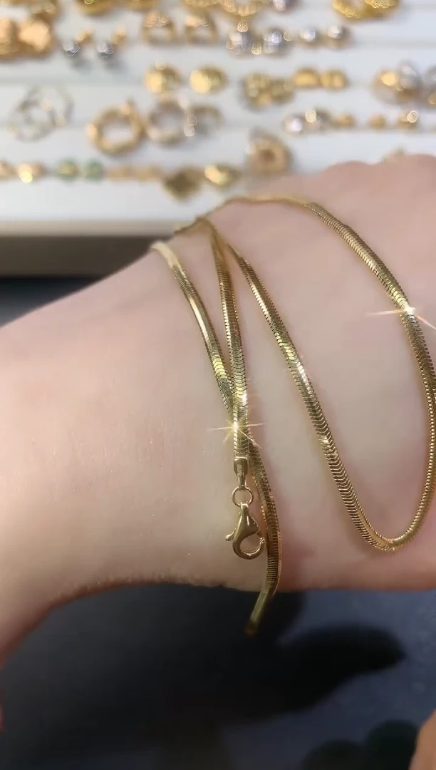 【闪购商品】18K金颈饰2mm宽蛇骨链40cm|2880