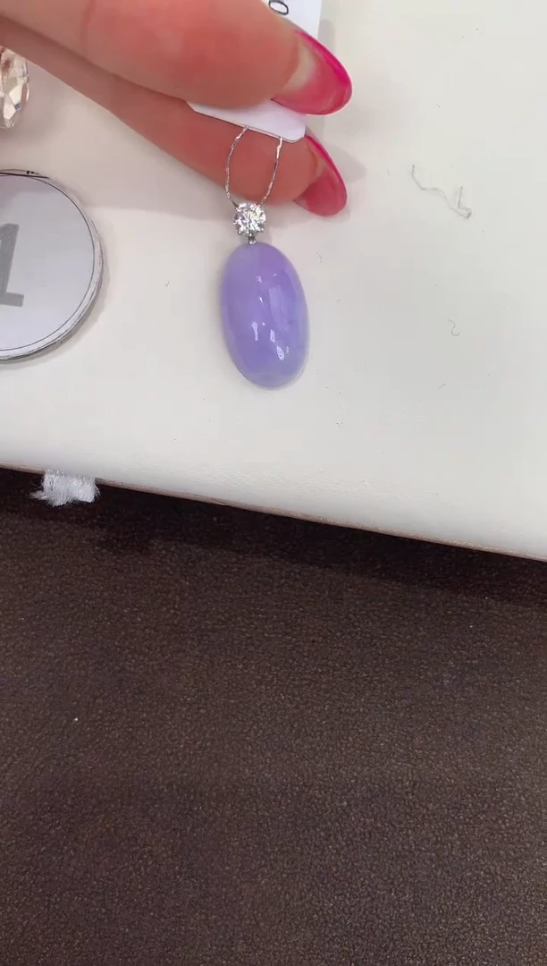 颈饰18K金镶嵌翡翠天然缅甸a货翡翠(多样性发其一)