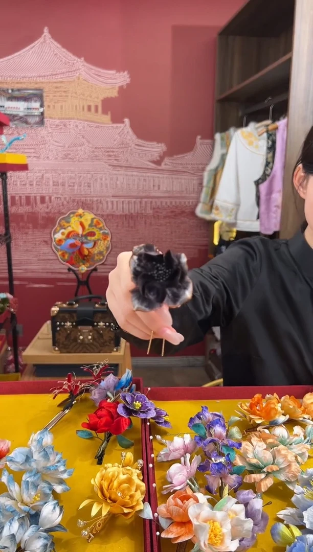 【闪购商品】刺绣非遗绒花（发饰）