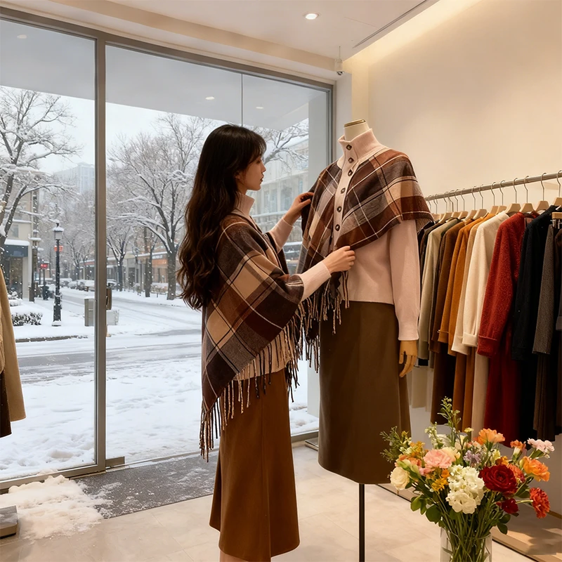 秋冬穿搭一整套女2025新款设计感假两件毛衣搭配复古半身裙两件套