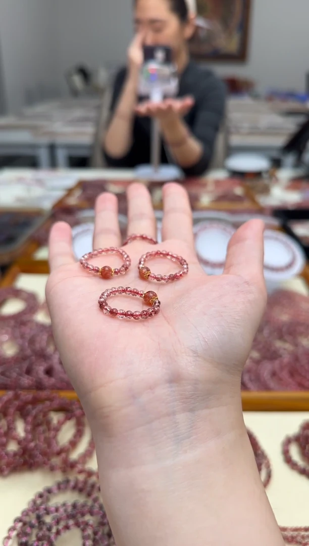 未镶嵌戒指水晶金草莓金太阳戒指 多样性发一