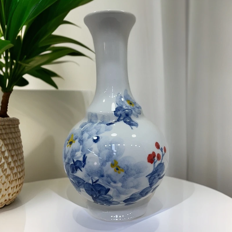 景德镇高温陶瓷摆件花瓶 牡丹花