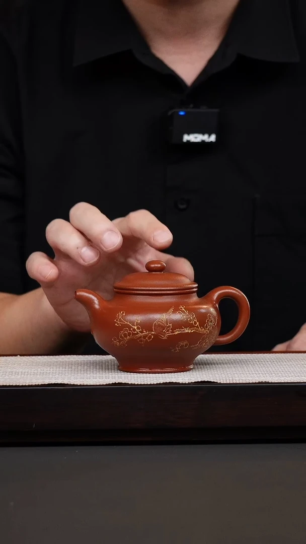 茶壶紫砂鹅黄朱泥刻绘掇只