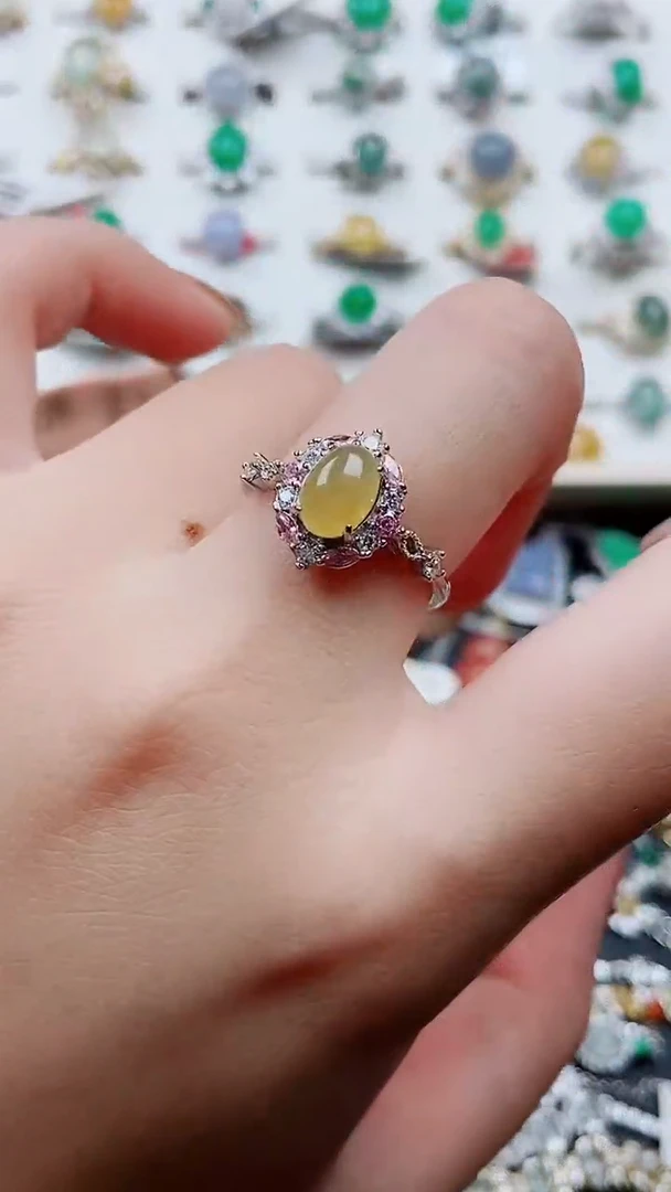 银S925镶嵌戒指翡翠145