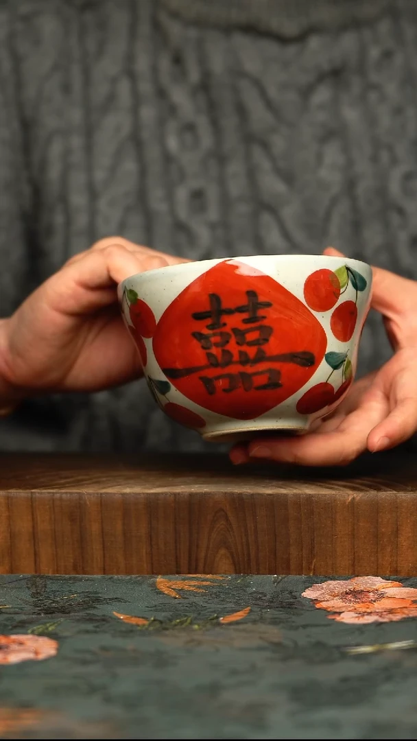 杯釉下彩手工手绘同款陶器