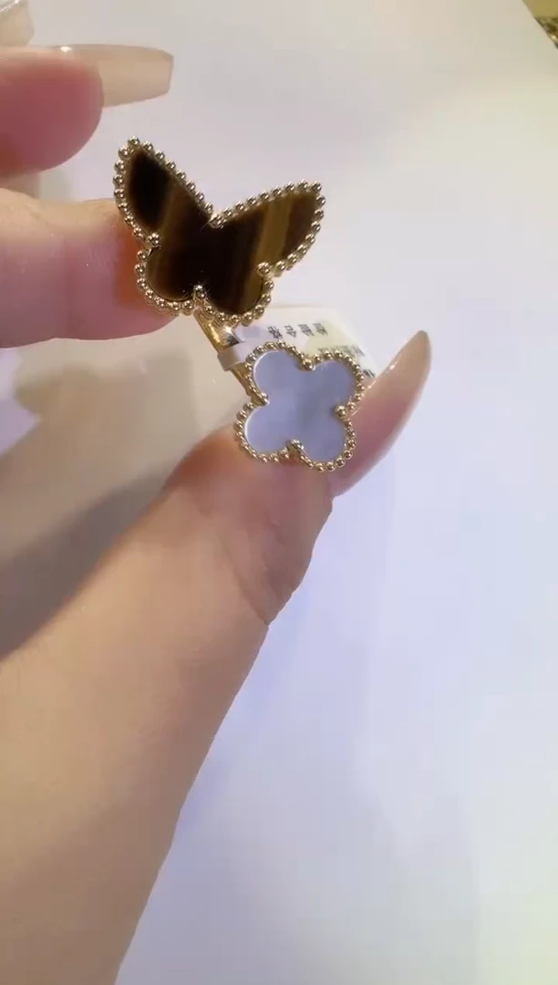 18K金镶嵌戒指钻石13#蝴蝶单花戒指