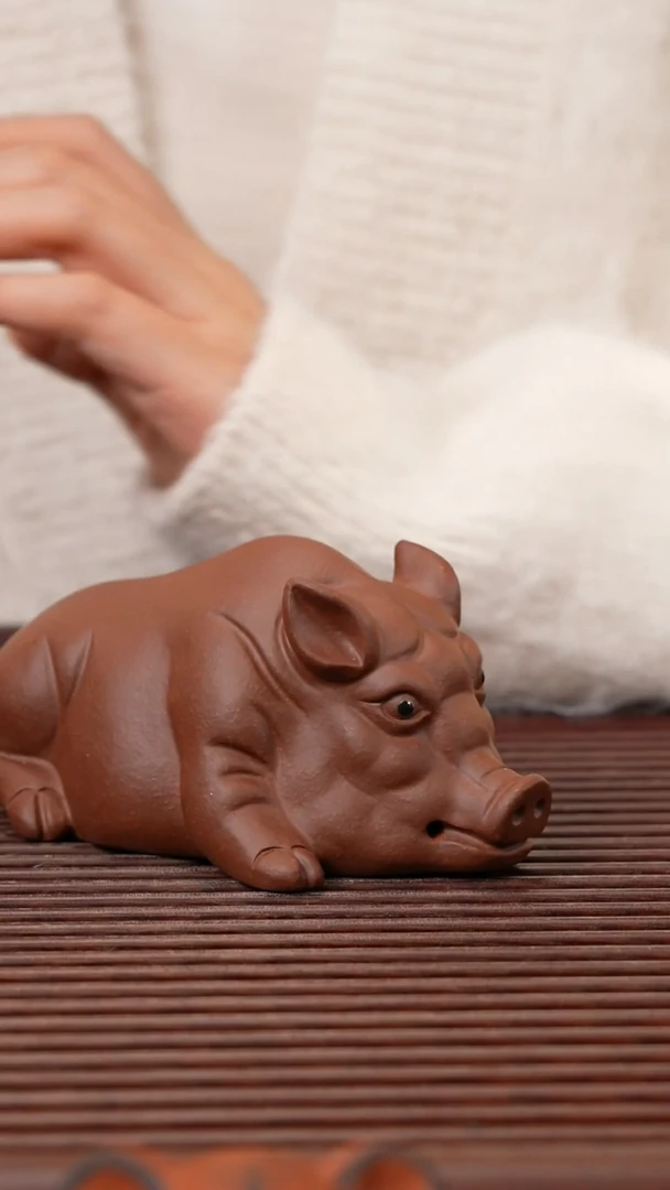 【闪购商品】紫砂茶宠紫泥野猪
