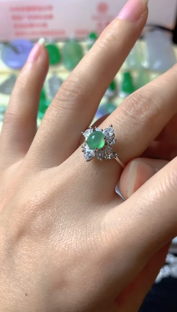 银S925镶嵌戒指翡翠淮****?戒指