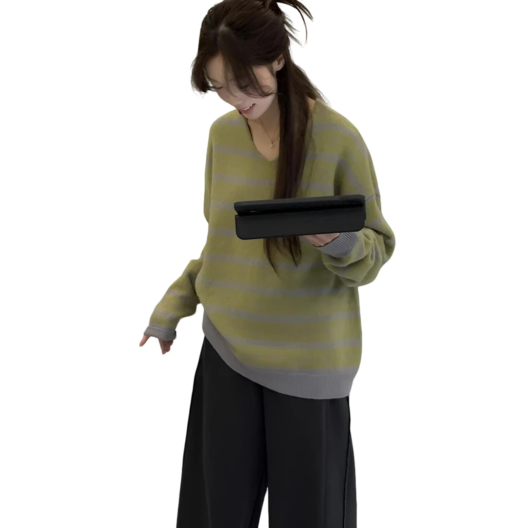 针织INS风不起球套头款毛针织衫开衫女装宽松网红