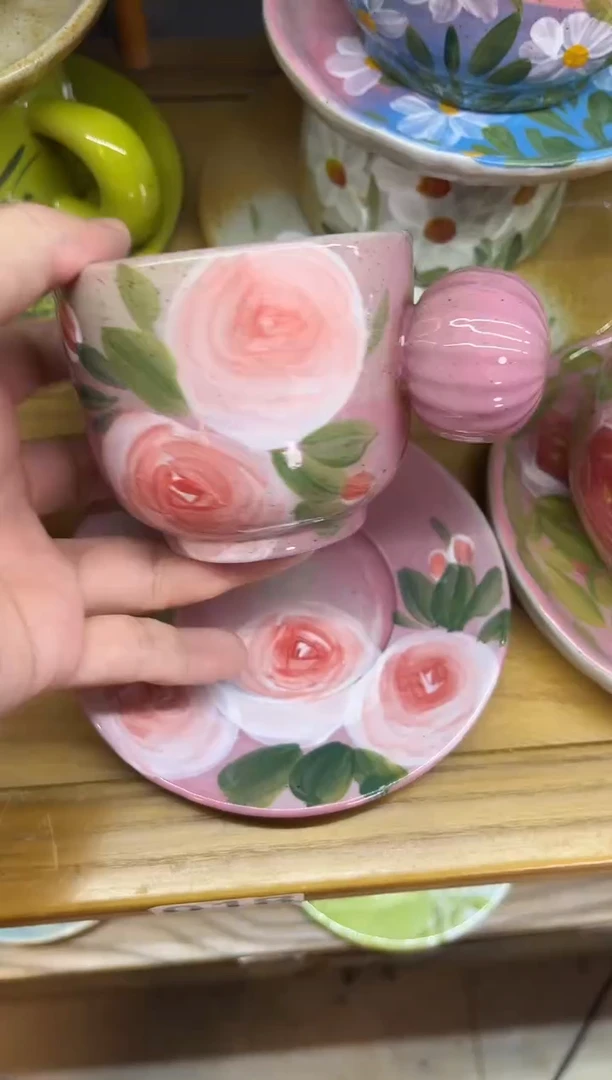 杯子手绘高温釉下陶瓷