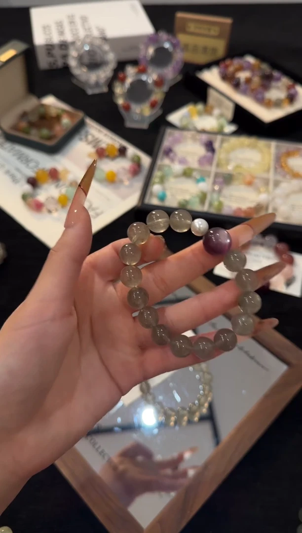 未镶嵌手链水晶绿草莓x3237