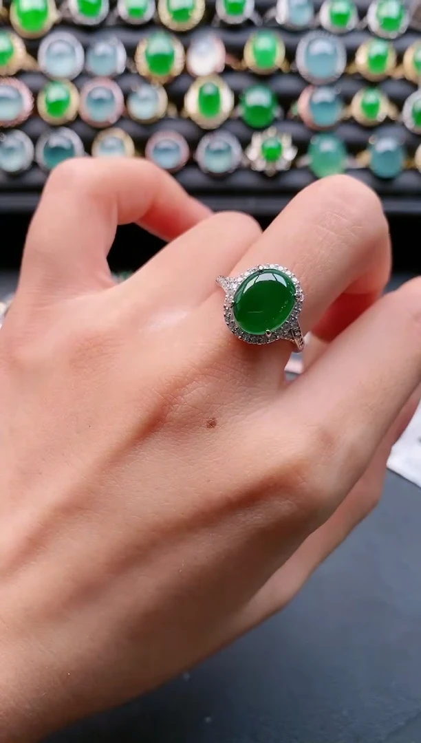 【闪购商品】翡翠戒指银S925镶嵌111111