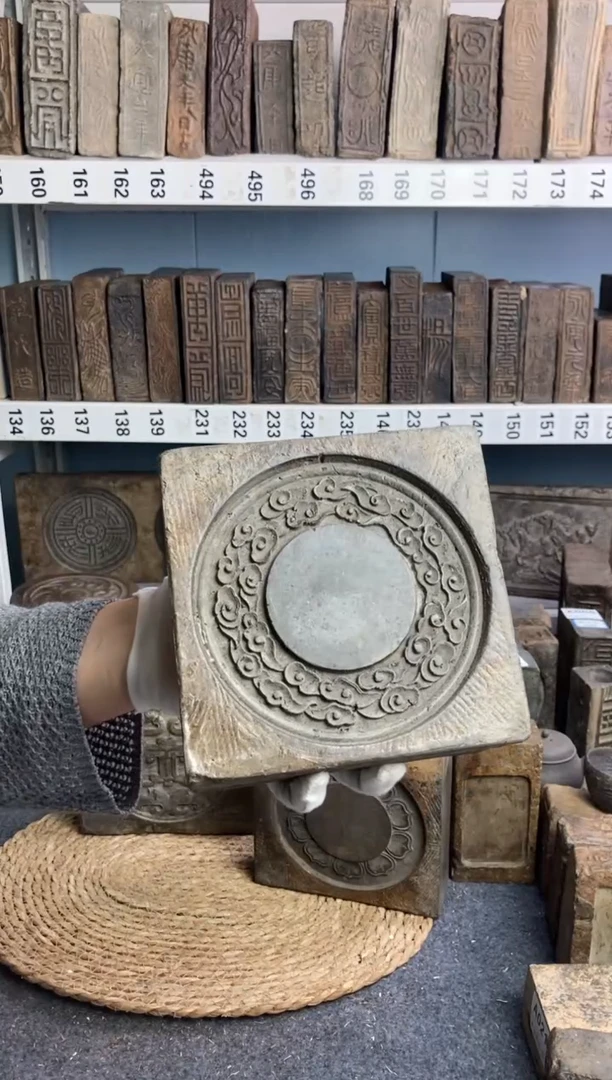 滴**石古砖雕刻砚台壶承