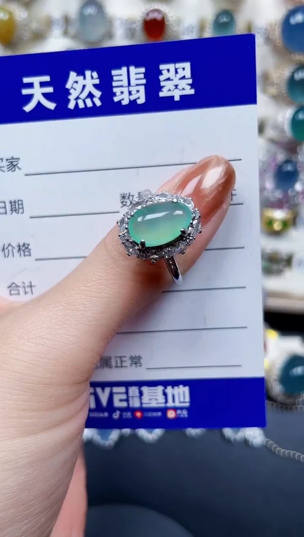银S925镶嵌戒指翡翠282