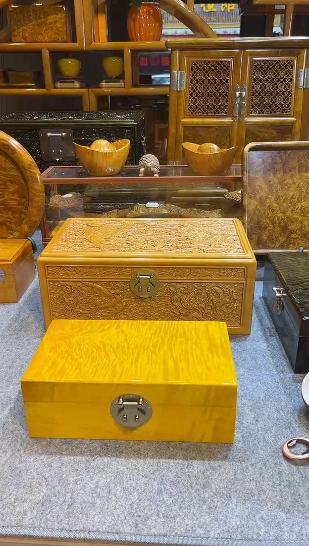 金丝楠木水波文玩盒25*15*8