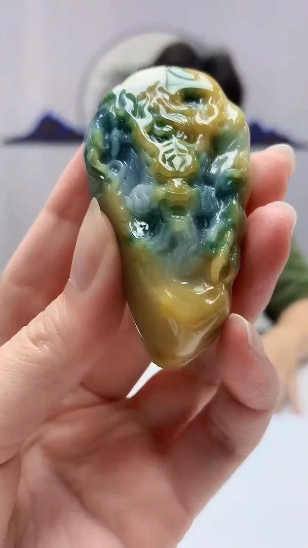 【闪购商品】定制翡翠未镶嵌4688zm-毛货挂件龙牌157