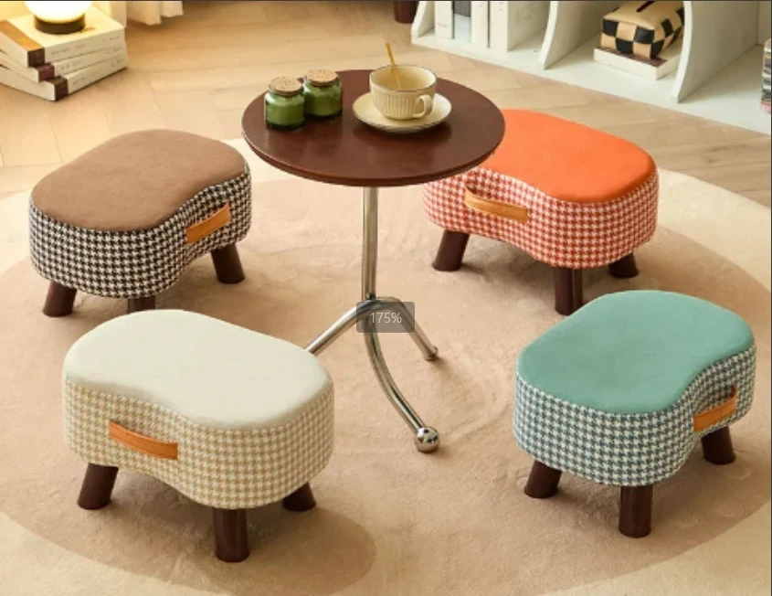 小凳子简约换鞋凳客厅沙发脚踏凳手提小矮凳软包穿鞋凳家用肥皂凳