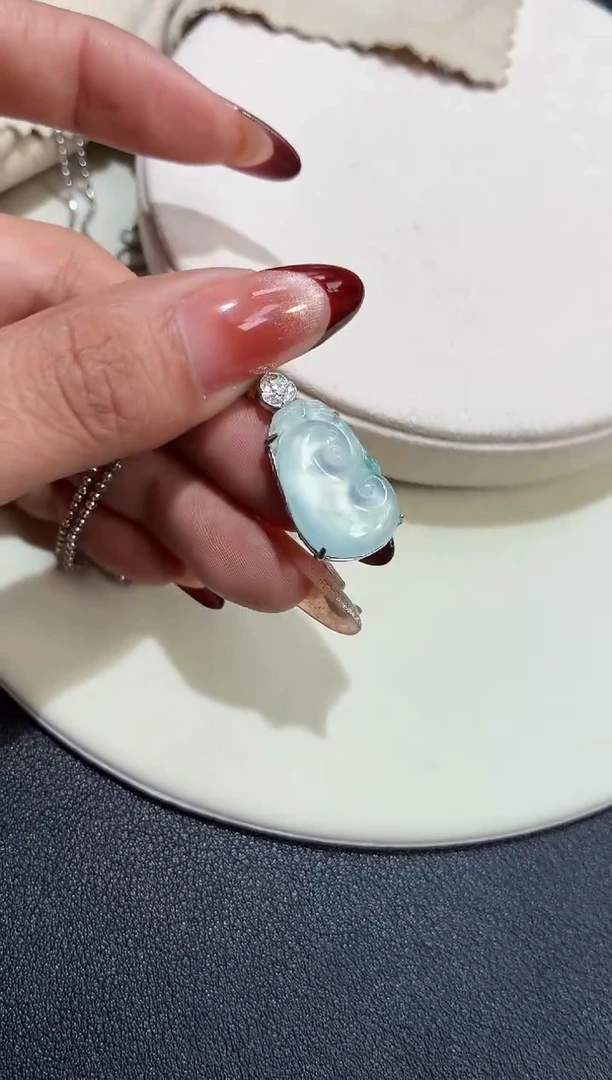 吊坠(不含链)银S925镶嵌翡翠【挽石珠宝】如意