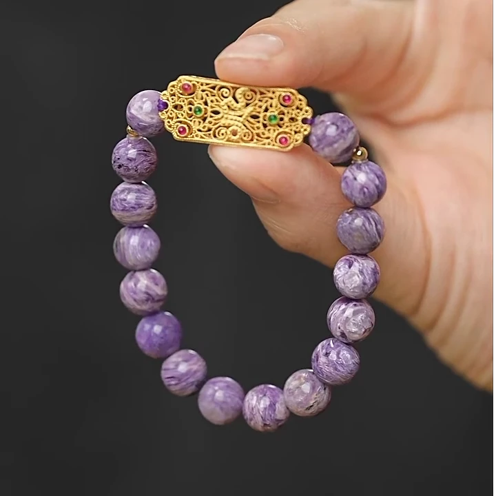 紫龙晶单圈度母手链 多样性发一