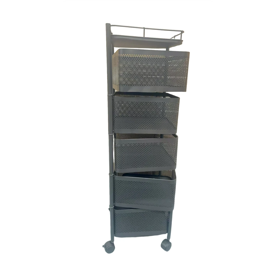 厨房置物架多层免安装水果家用置物架储物架烤箱收纳筐菜篮子