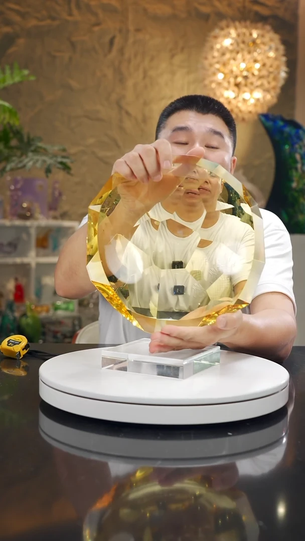 摆件福利琥珀不规则切面果盘