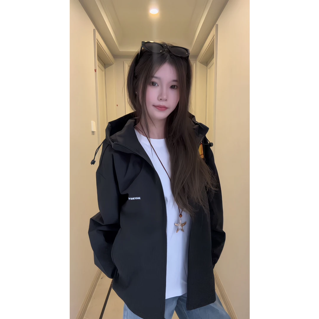 山系户外机能冲锋衣男秋季新款防晒运动夹克潮牌防风防水登山外套