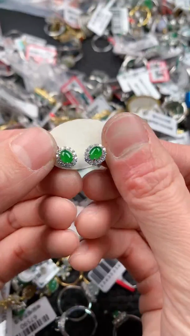 银S925镶嵌戒指翡翠55555   5